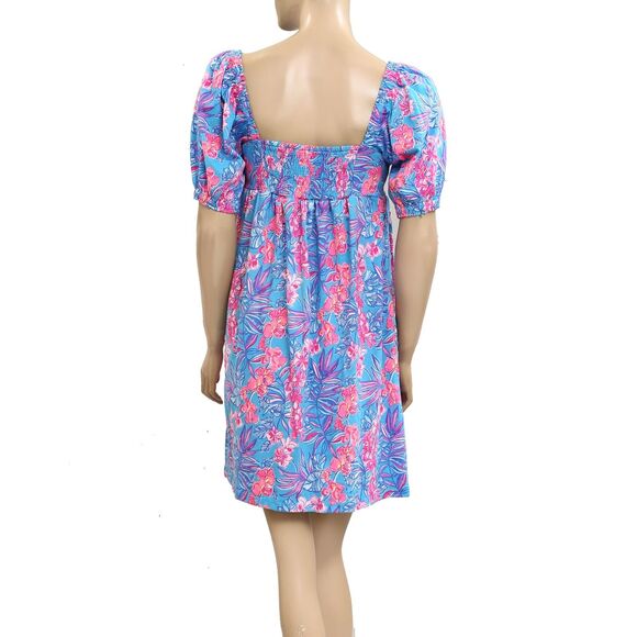 Lilly Pulitzer Delaney Short Sleeve Mini Dress Cumulus Blue Printed S-4 279936 - Picture 14 of 15